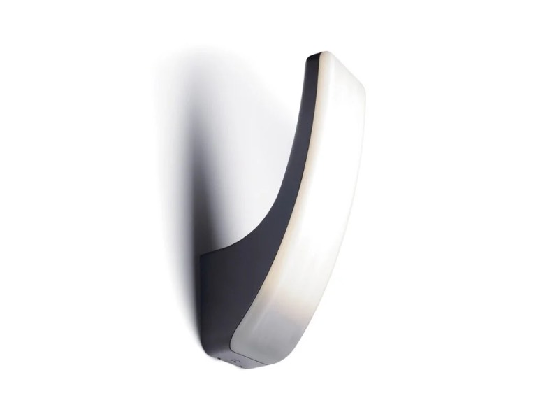 Applique murale LED 15 W design incurvé sable noir blanc chaud étanche