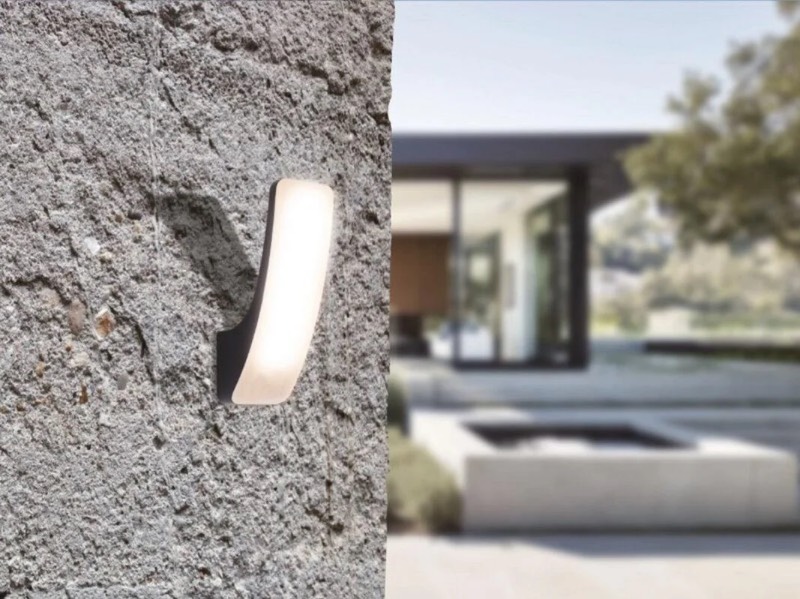 Applique murale LED 15 W design incurvé sable noir blanc chaud étanche - vue 3
