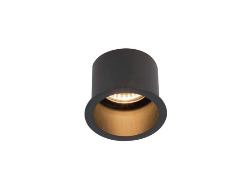 Spot Luminaire encastré design GU10 cylindre sable noir avec douille - vue 2