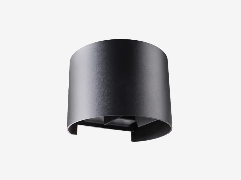 Applique murale LED 12W noire sable ronde duo lumière réglable étanche - vue 3