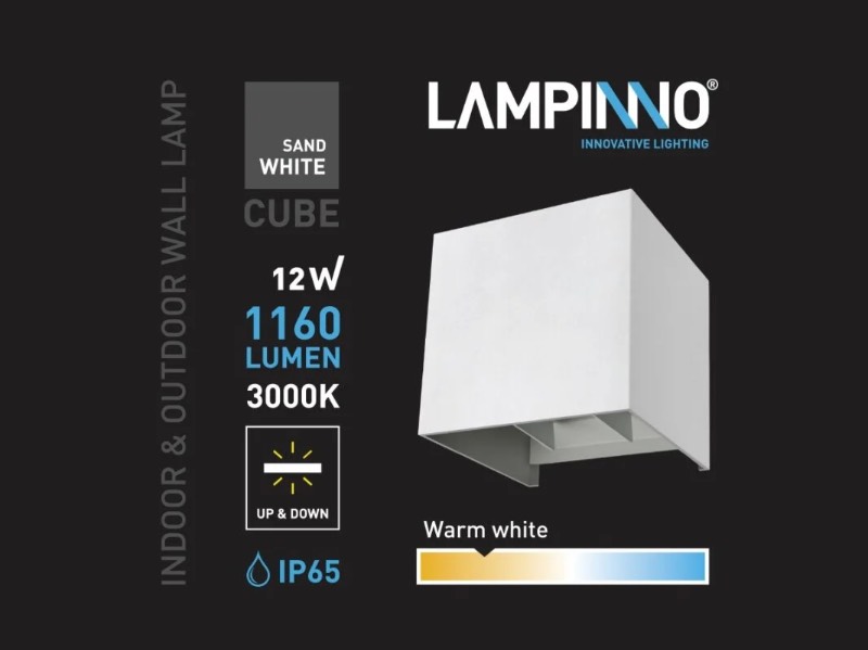 Applique  murale 12w led carré blanche  - vue 5