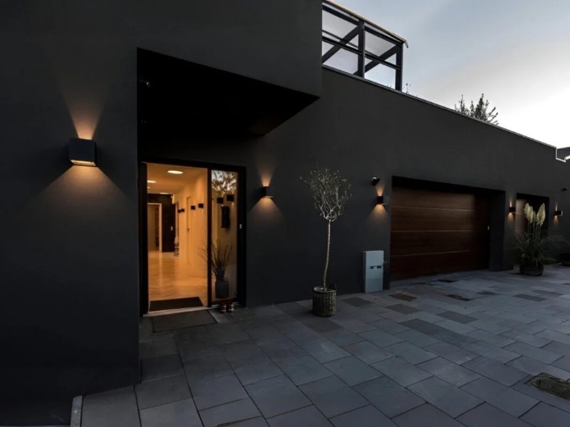 Applique murale 12w led carré noir  - vue 2