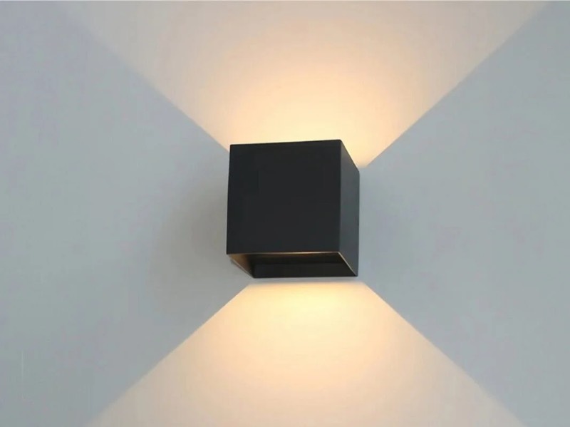 Applique murale 12w led carré noir  - vue 3
