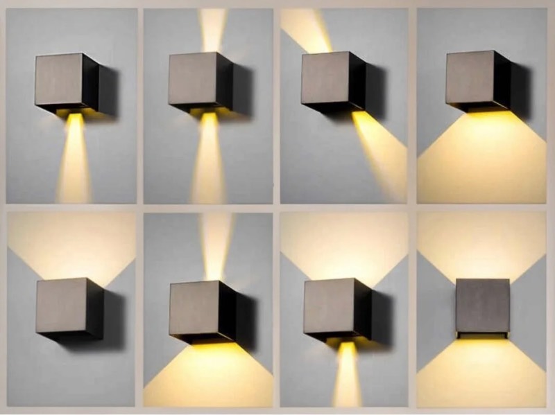 Applique murale 12w led carré noir  - vue 4
