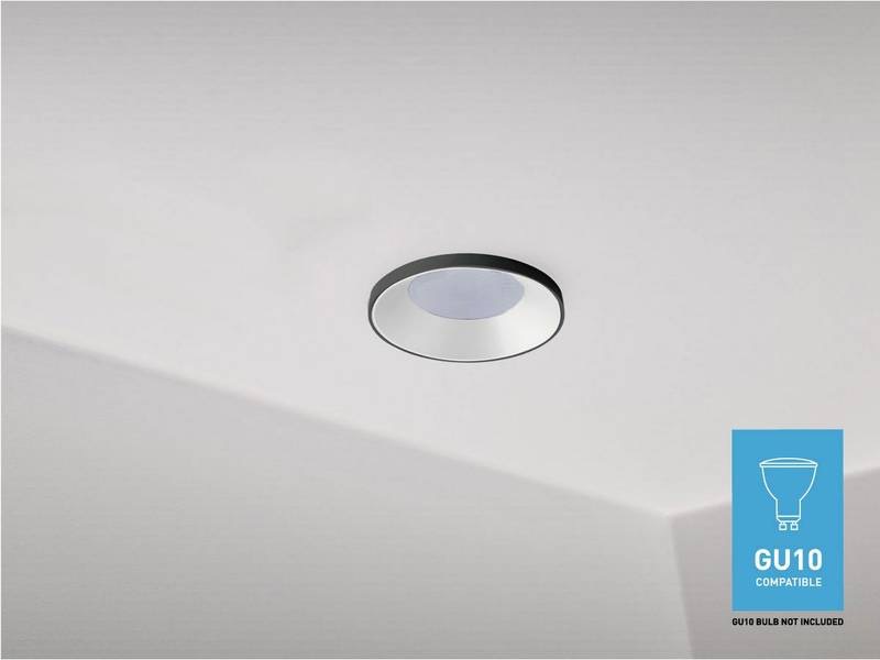 Luminaire encastré design GU10 cylindrique sable blanc et noir avec douille