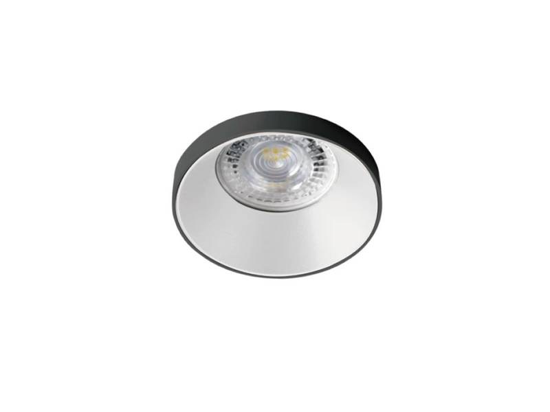Luminaire encastré design GU10 cylindrique sable blanc et noir avec douille - vue 2