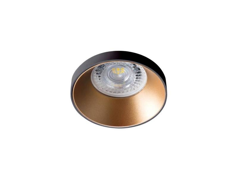 Spot Luminaire encastré design GU10 cylindrique sable doré et noir avec douille noir