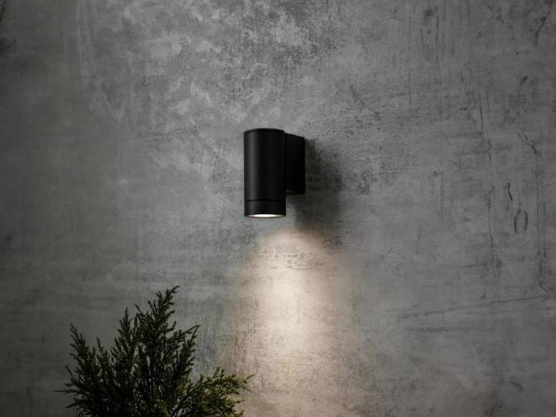 Applique murale Cylindre GU10 sable noir étanche