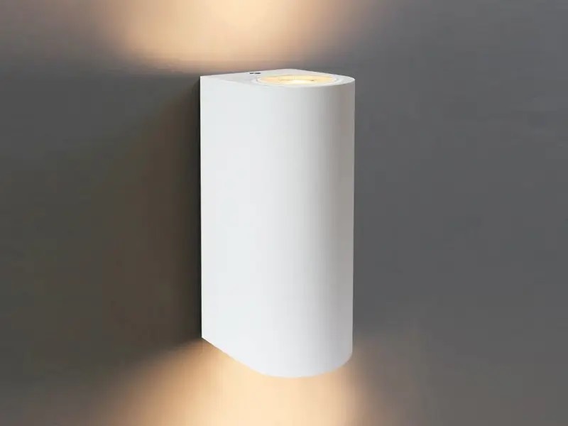 Applique murale moderne semi-circulaire GU10 double culot sable blanc étanche - vue 2