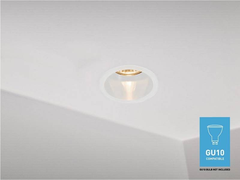 Spot Luminaire encastré design GU10 cylindrique blanc sable avec douille