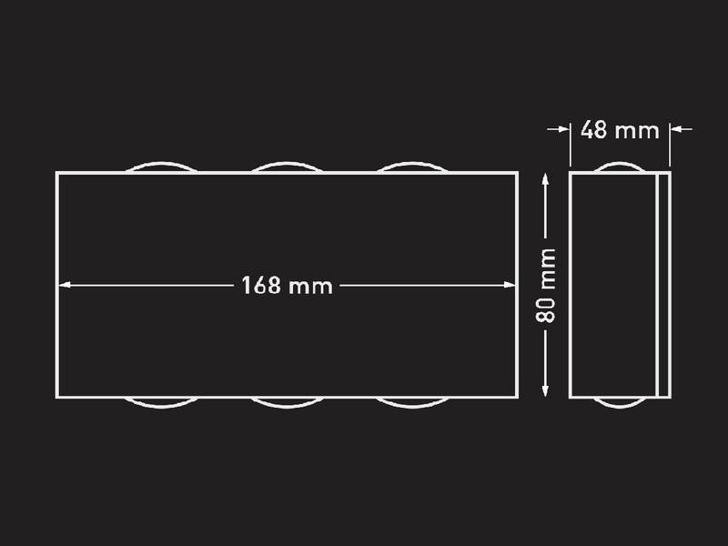 Applique murale LED 6 W (6 x 1 W) étanche, noire sable, 3 000 K - vue 4