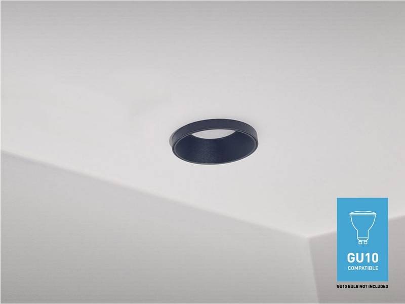 Spot Luminaire encastré noir design GU10 cylindre sable noir avec douille